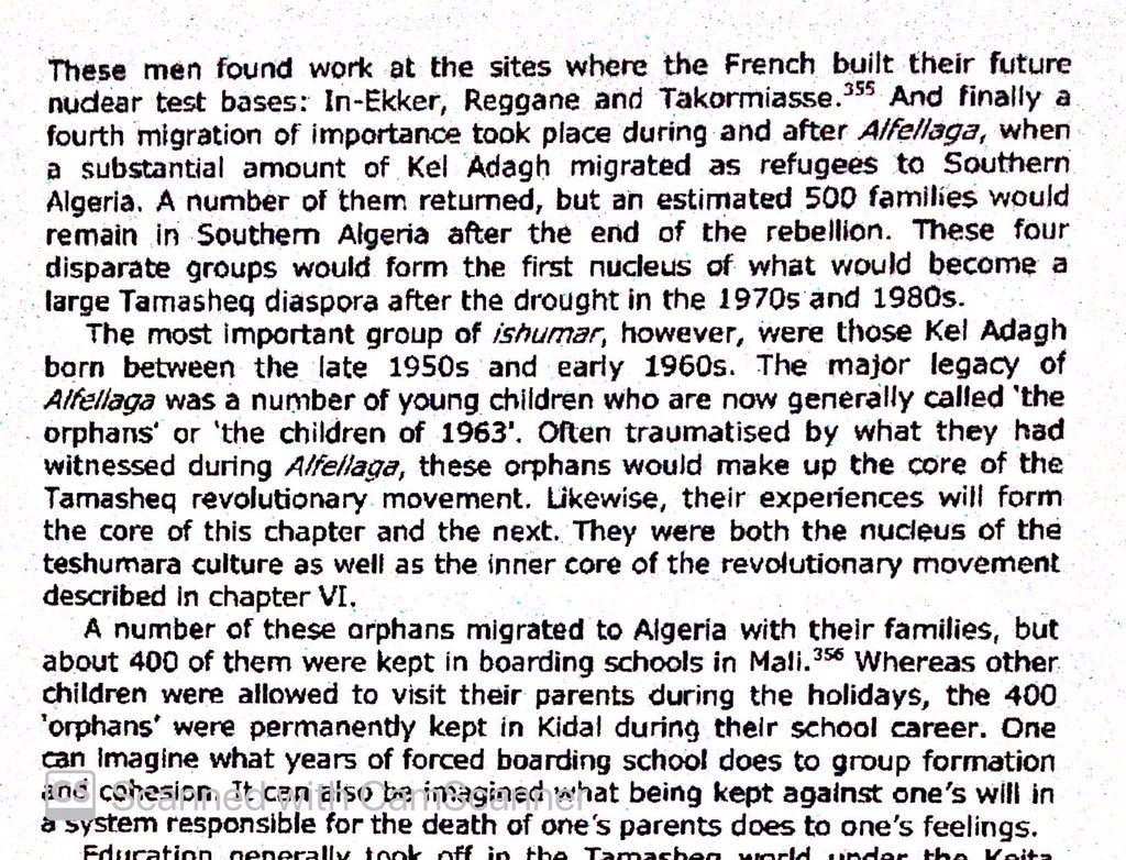 Tuareg exiles & their children in Saudi Arabia & Algeria would form the core of the future independence movement after the failure of the 1963 rebellion.