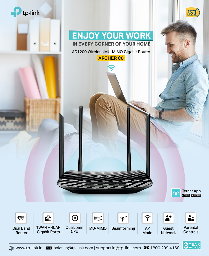 TPLINK_INDIA's tweet photo. Ensure Smooth Working Experience throughout your home with Powerful Wi-Fi.
#dualband #wifi #powerful #apmode #mumimo #streaming #gaming https://t.co/Tc7jOZL3qV
