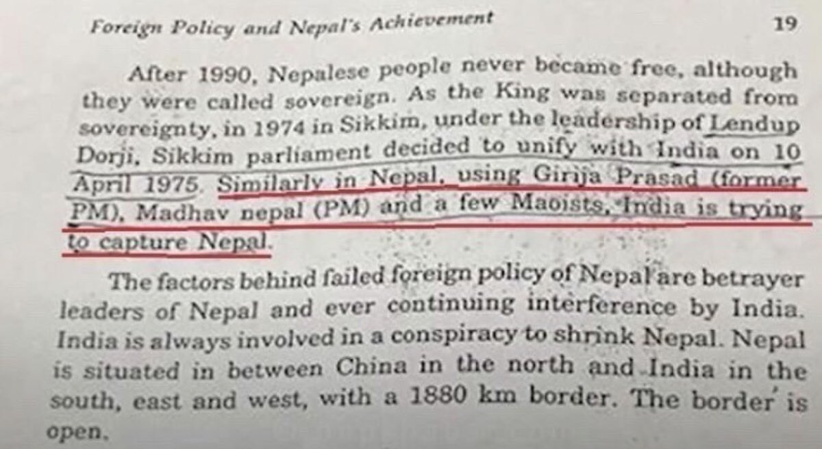 DrThapaD's tweet photo. In a book written by Indian author Mukesh Kumar Singh ‘Nepal in China’s Foreign Policy’, it clearly asserts Indian Foreign Affairs’ intention towards Nepal. Connecting the dots, surprisingly illustrates a vivid picture. @PM_Nepal @thenepalesearmy @prembasnyat @PradeepgyawaliK https://t.co/YGEFbvZyAg