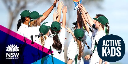 OOSNSW's tweet photo. Calling all parents and carers! You are now able to claim your second $100 Active Kids voucher for the year! 🏃♀️🏃♂️
Voucher one is valid January to December and voucher two is valid July to December.
Register and get your kids playing today!
👉 https://t.co/oKC686pQYw https://t.co/aGcifYml5J