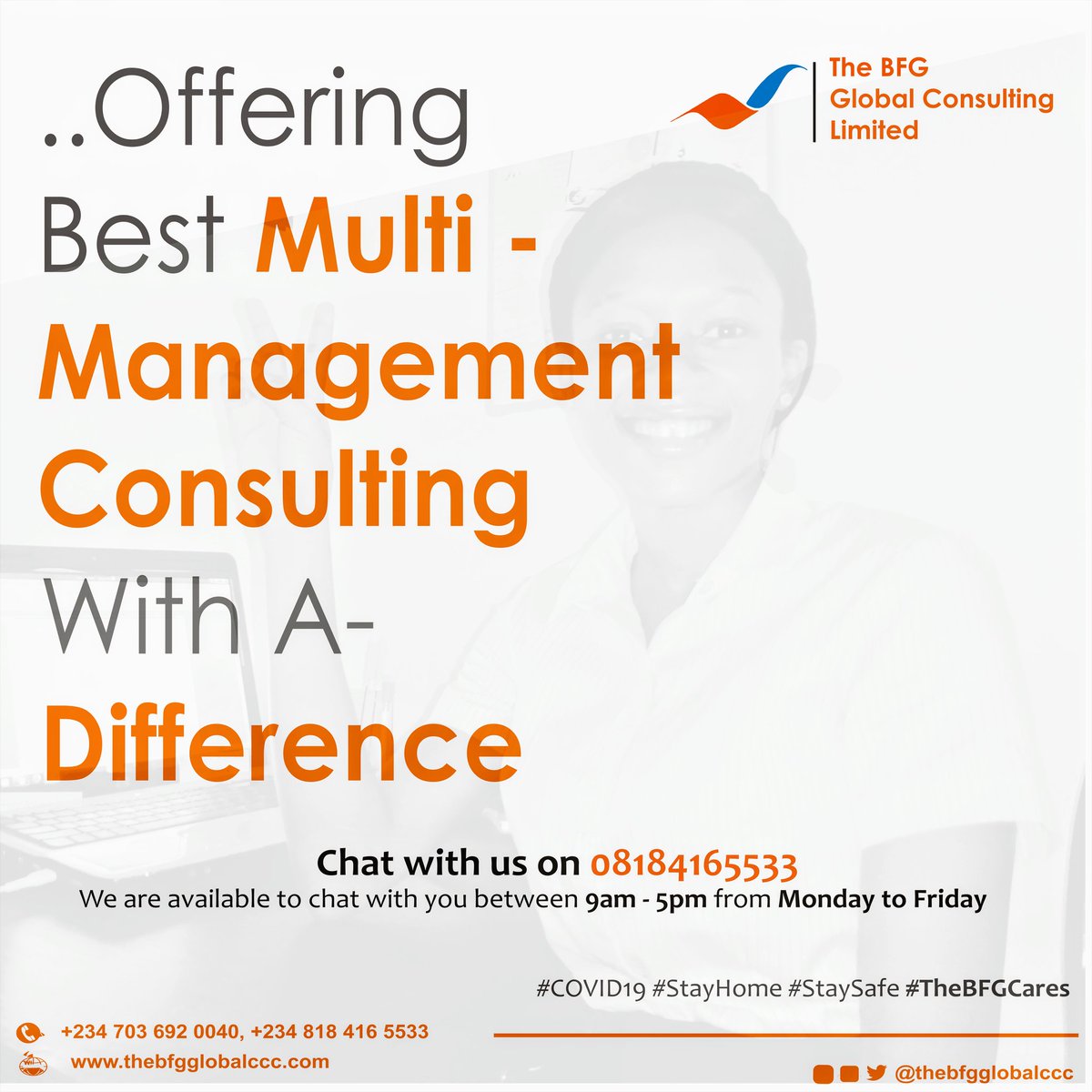 BFGConsults's tweet photo. It's #BusinessMonday, distinguish your business and organizational value with our #multimanagement growth solutions #ThinkBFGConsults

#GrowYourBusiness #ConsumerValue #TargetMarket #KeyResources #GrowthStrategy #MarketAnalytics https://t.co/56CC8fADu8