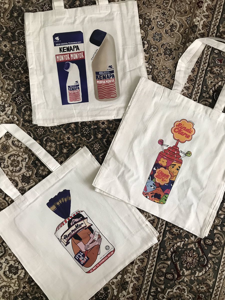 izzatisuza's tweet photo. Totebags artworks dah siap 🥺🥺🥺
Lawa pulak tgk😭
Dm ya if nk beli
Rt tanda sadaqah hajdjsjsns https://t.co/M5T6TQVrYJ