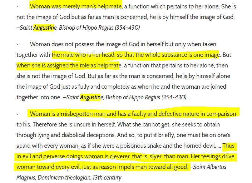 Augustine in 4th century, considered  #Woman: Temptress(Instrument of Devil's evil design)WifeMotherFew quotes from 3rd and 4th Century calling woman temple over sewer to cattle dung shows primitive outlook towards  #Woman  @chitranayal09  @madhukishwar @ThAlkaSingh 7/n