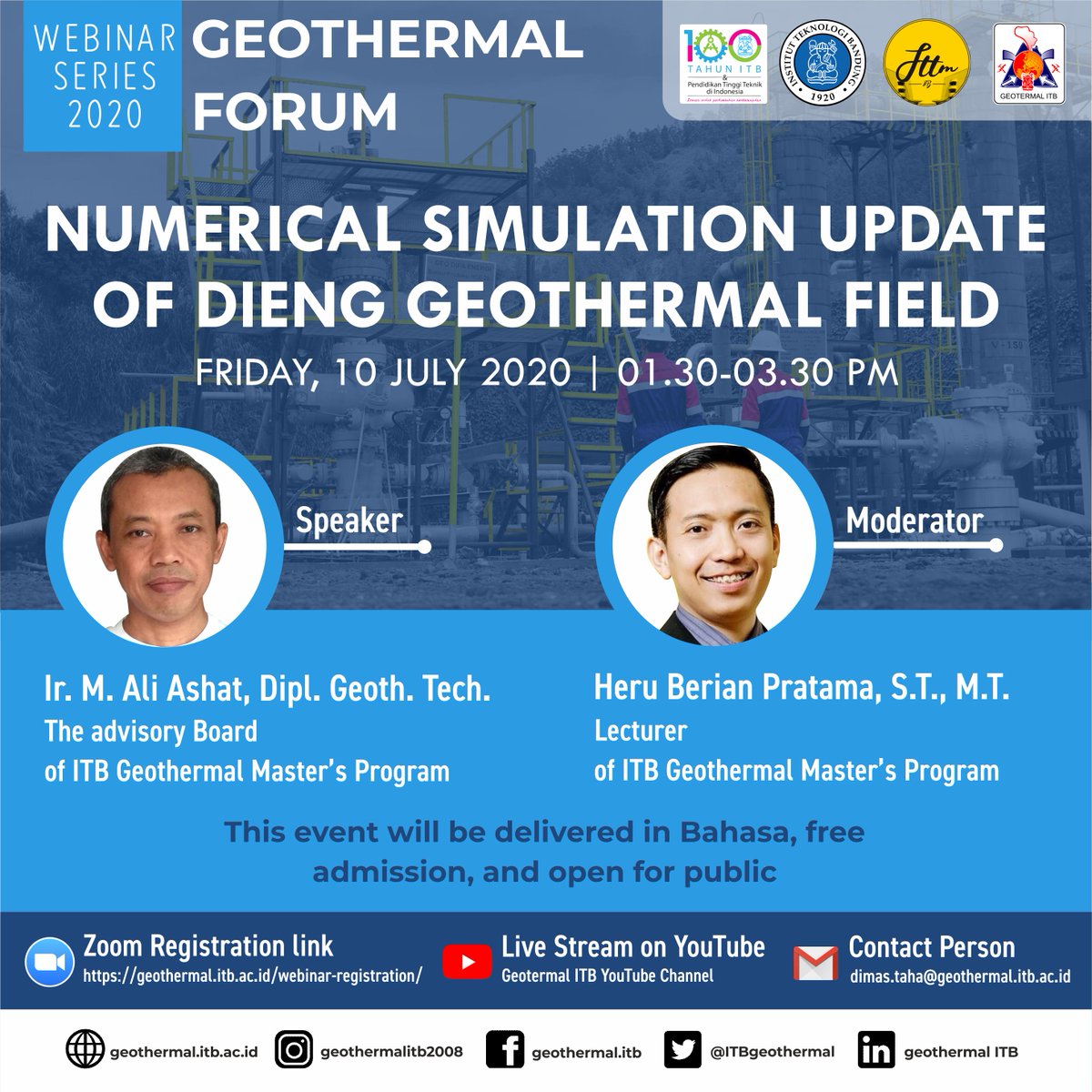 ITBGeothermal's tweet image. Call for Geothermal Enthusiast!
.
Link to the publication related to the Webinar is:
geothermal-energy.org/pdf/IGAstandar…
.
To join the webinar through Zoom, please register through this link:
geothermal.itb.ac.id/webinar-regist…
.
#geothermal #numericalmodeling #reservoirengineering #GFWebinarITB