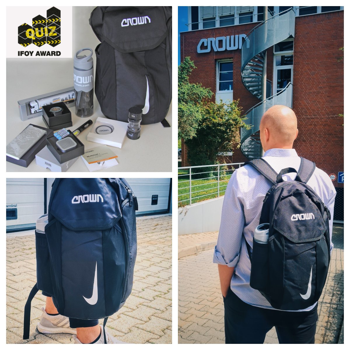 crown_de's tweet photo. #GoodNews: Heute in einer Woche wird der #IFOYAward2020 verliehen und so geht das Wochenquiz in die letzte Runde: Unser Rucksack samt Uhr und Powerbank suchen einen neuen Besitzer! Schnell teilnehmen! #ESR1000 #Schubmaststapler #CrownGabelstapler https://t.co/JnmtY7Wogp https://t.co/5bJvHOdFvc