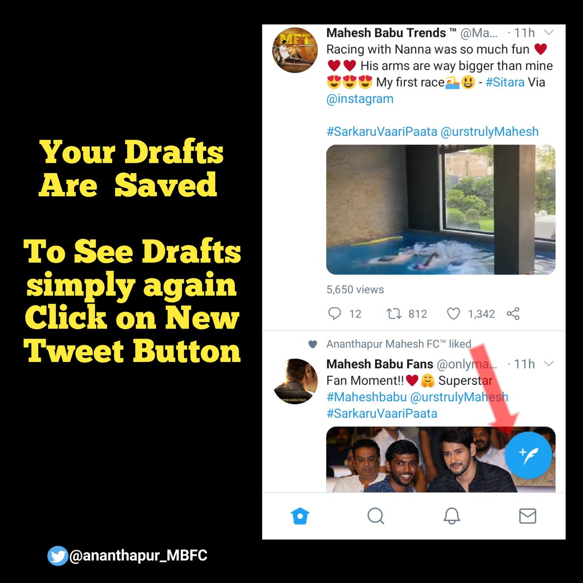 Here It Is how To Use The Saved Drafts follow These Steps  @urstrulyMahesh  #SarkaruVaariPaata  #MaheshBabu
