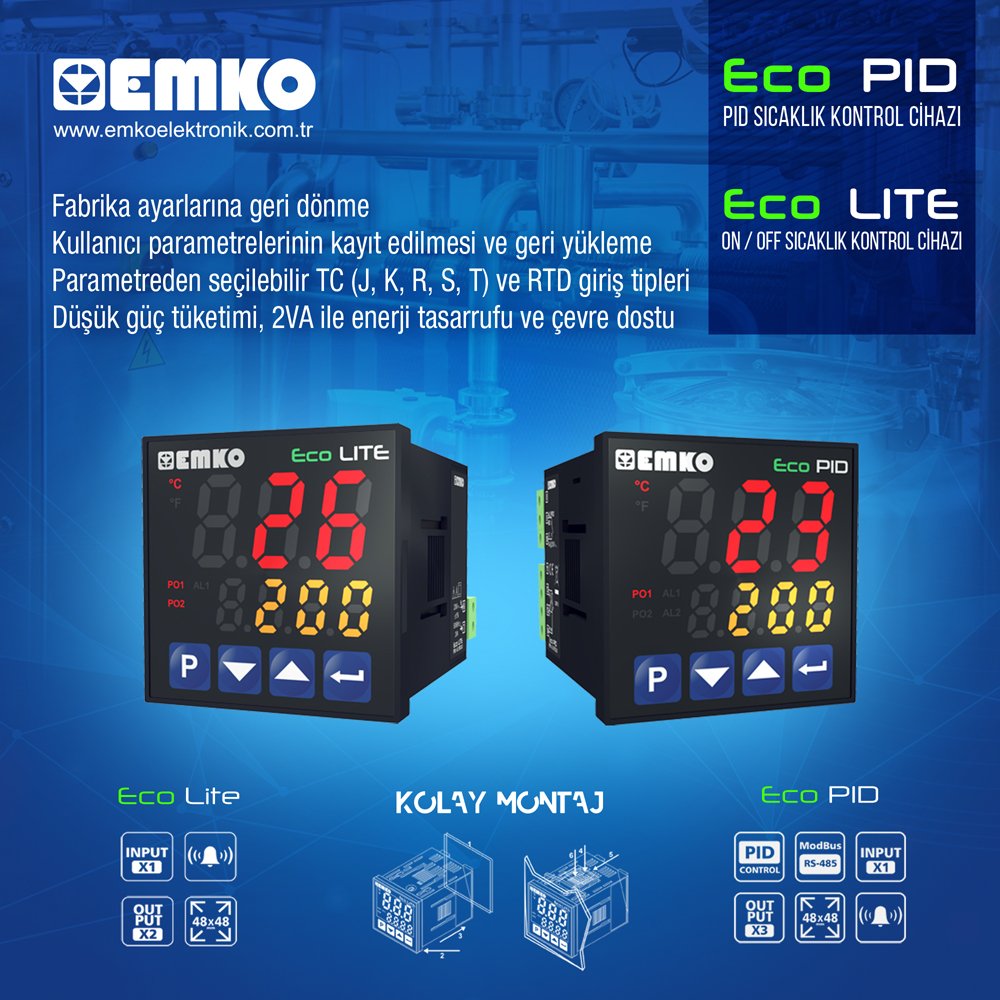 EmkoElektronik's tweet photo. ON/OFF - PID SICAKLIK KONTROL CİHAZLARI (ECO LITE / ECO PID)

#temperature #temperaturecontroller #processcontroller #turkey #heating
#cooling #industrial #electronic #technology #tech #industrialelectronic
#world #emkoelektronik #work #ecopid #ecolite #emko #emkoelektronik https://t.co/GJghg1kj22
