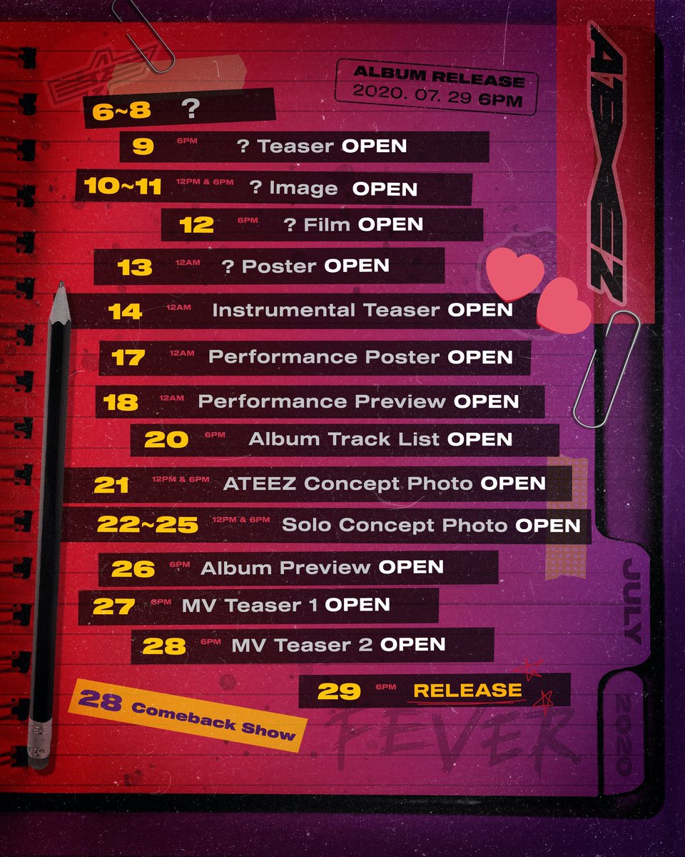 kapopify's tweet photo. 🔴 #ATEEZ #에이티즈 @ATEEZofficial regresarán el próximo 29 de julio con #ZERO: #FEVER_Part_1 🔴 https://t.co/yG4m1tpohn