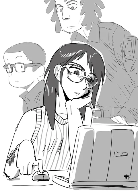 休みだけど書類片付けに来たパイセン #ハマポリ 