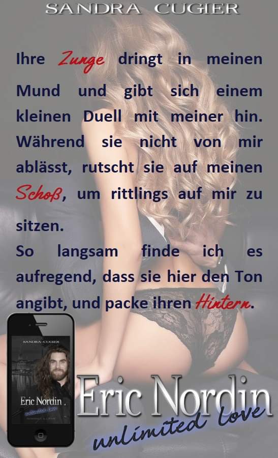 #Neuerscheinung

Vor Kurzem erschien der neue #Roman "Eric Nordin - Unlimited Love" von <a href="/CugierSandra/">Sandra Cugier Autorin</a> 🤩

Uhh ... das fängt ja ziemlich hot an 🔥🔥🔥

Ihr wollt wissen, wie es weiter geht? 🤔
Das erfahrt ihr hier:
amazon.de/dp/B08BNR7FYK/…