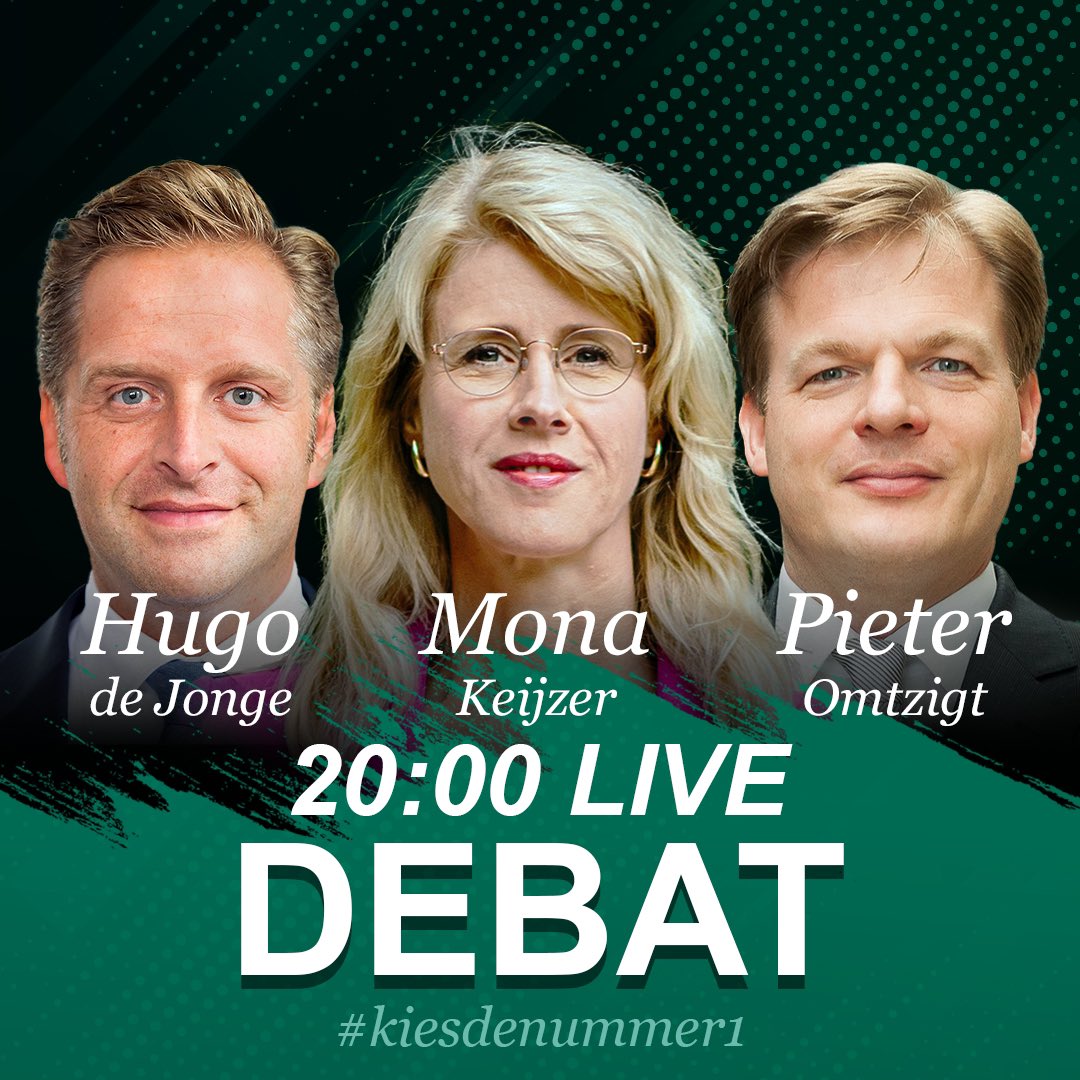 cdavandaag's tweet image. 📺 Kijk vanavond om 20:00 live naar het nummer 1 debat! #Kiesdenummer1 #CDAdebat

🎙cda.nl/live