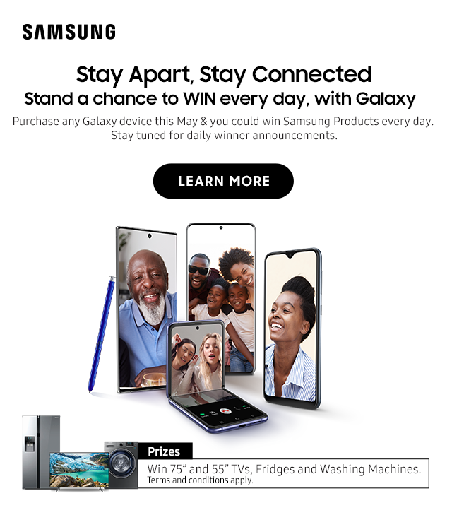 Stay Apart, Stay Connected with MTN &amp; Samsung. Open a new contract or upgrade to any Samsung smartphone at MTN and you could win TV's, Fridges &amp; Washing Machines just like that! To enter go to samsung.com/za/offer/stay-…. Call us on 0877014400 for more info. #StayApartStayConnetced