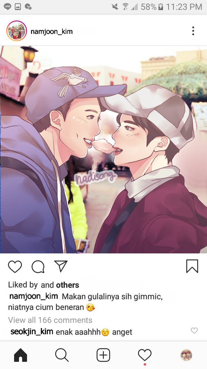 unknownlalachi's tweet photo. Terimakasih suamiku💕 #랩진 #Namjin #namjinfanart https://t.co/X8xGljCUcz