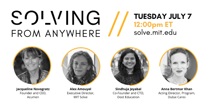 InnovationEdge1's tweet photo. Join the community of #socialimpact innovators and leaders from around the world.
#SolvingfromAnywhere is a highly curated interactive webinar series brought to you by @SolveMIT.
Sign up here: https://t.co/iyLR148bFi
#WeThinkFuture https://t.co/SjFj37VF47