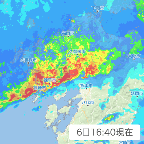 雨雲レーダー 福岡