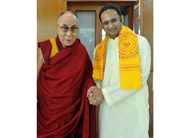 DrChinmayP's tweet photo. Conveying our most heartfelt greetings on the birthday of H. H. @DalaiLama Ji. May you keep guiding and blessing millions around the world. 
#DalaiLamabirthday https://t.co/19mn0mabZe