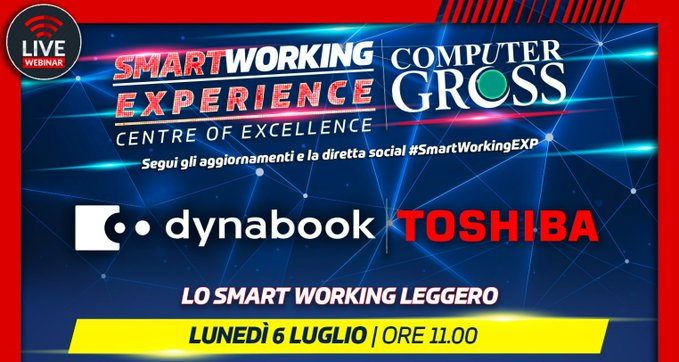 andreacreativo's tweet photo. #SmartWorking, sicurezza, flessibilità e #cloud.
Ecco i webinar #SmartWorkingEXP di @ComputerGross di questa settimana
🔴#6luglio ore 11 con @dynabookIT #Toshiba https://t.co/VrectQJLwt
🔵#7luglio ore 11 con #ForcePoint https://t.co/w5xaraClIH
#ad #CyberSecurity #tech https://t.co/wXQdFS538R