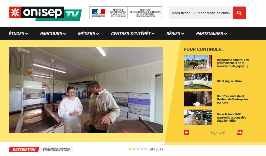 📌 Docu-fiction " Apprentie apicultrice "

Pour découvrir la fiche métier  👉bit.ly/38xw7Ql

#apprentie #apicultrice #apiculteur #orientation #métier