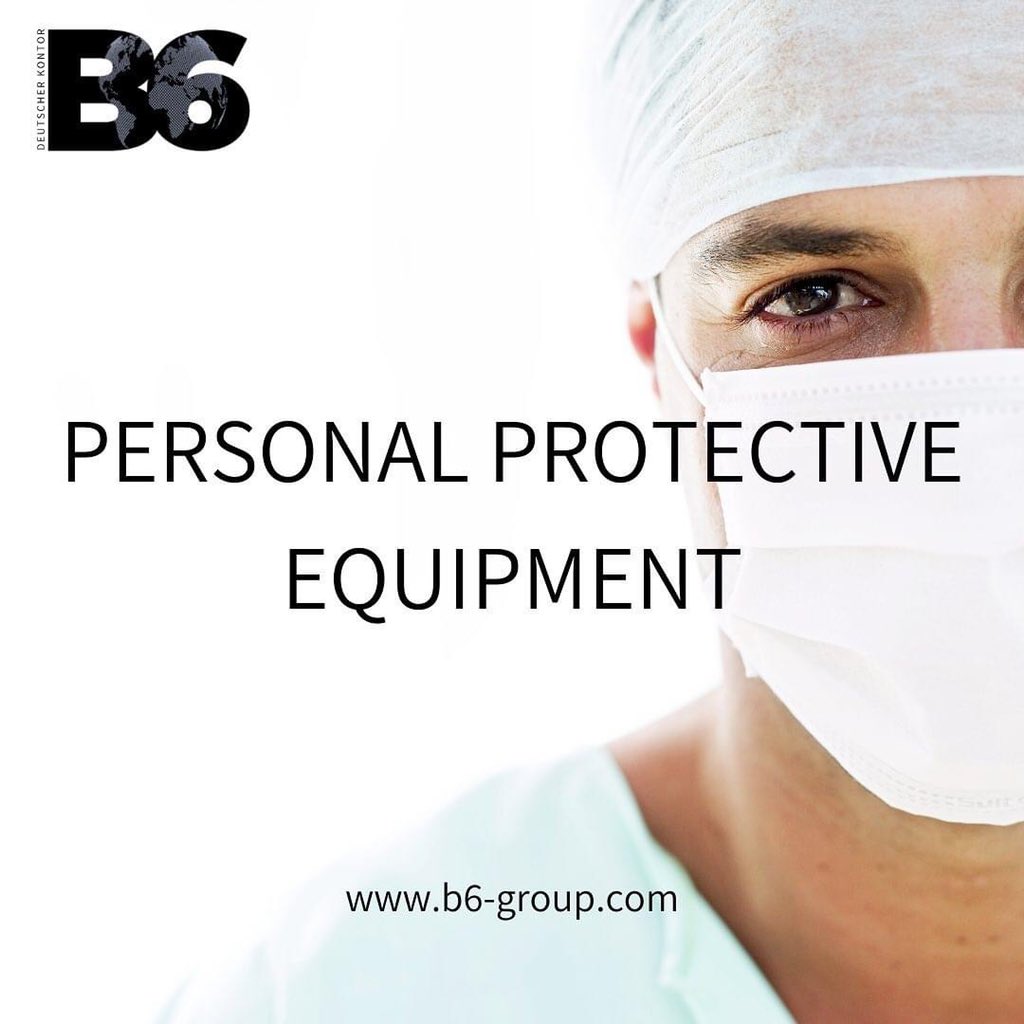b6_group's tweet image. Covid-19 Personal Protective Equipment Worldwide SUPPLY
@B6DKontor l

info@b6-group.com
b6-group.com

#B6Group #B6DeutscherKontor #equipment #surgicalgloves #socialdistancing #staysafe #stayhome #mask #ppe #protectivegear