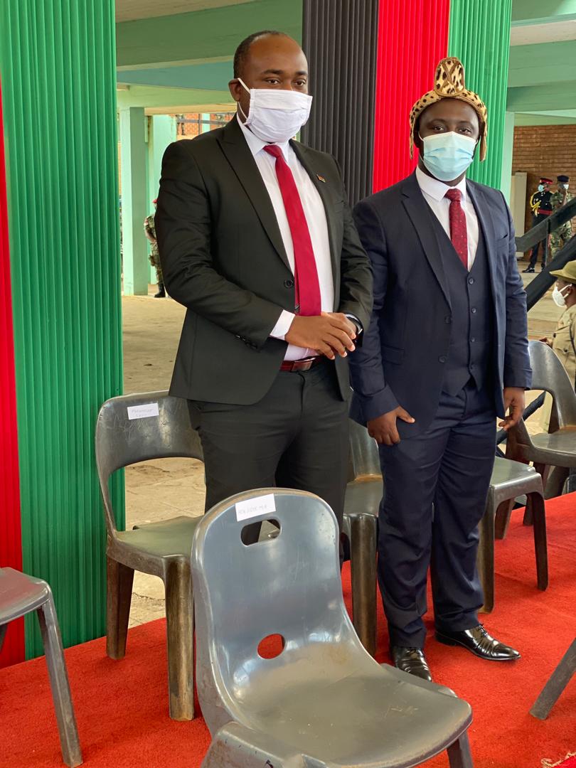 HisInkosi's tweet photo. With my brother His Majesty Majesty Inkosi ya Makhosi Gomani V at the inauguration of Malawi's 6th President Dr Lazarus McCarthy Chakwera and his Vice Rt.Hon Dr Saulosi Saulosi Klaus Chilima. https://t.co/5G3rs7M6Mh