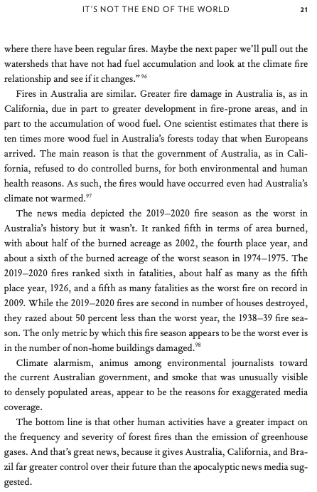 Just *one* more important little addition to this - the claim published in his book - and in the  @Australian - that Australia's Black Summer bushfire season was (a) not worse than any previous and (b) not impacted by climate change at all are both true, proper denial. Quick 