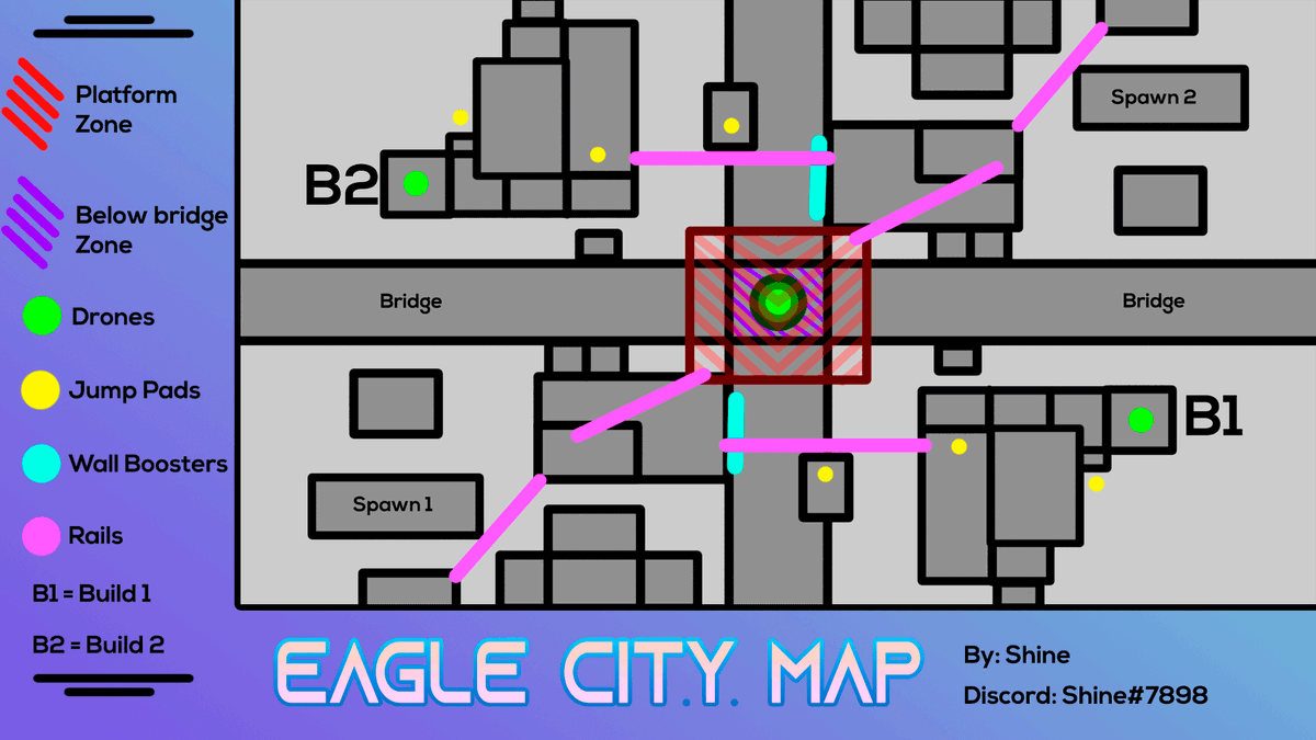 ShineArt_'s tweet photo. I wanted to make this map to guide people in EAGLE CITY a #ninjala map that very few people know in depth (the position of the teams battle drones)

if you can give RT it would be much appreciated
#NintendoSwitch #GungHo @playninjala @Ninjala_ES @Ninjalanity https://t.co/wKfdix3EPG