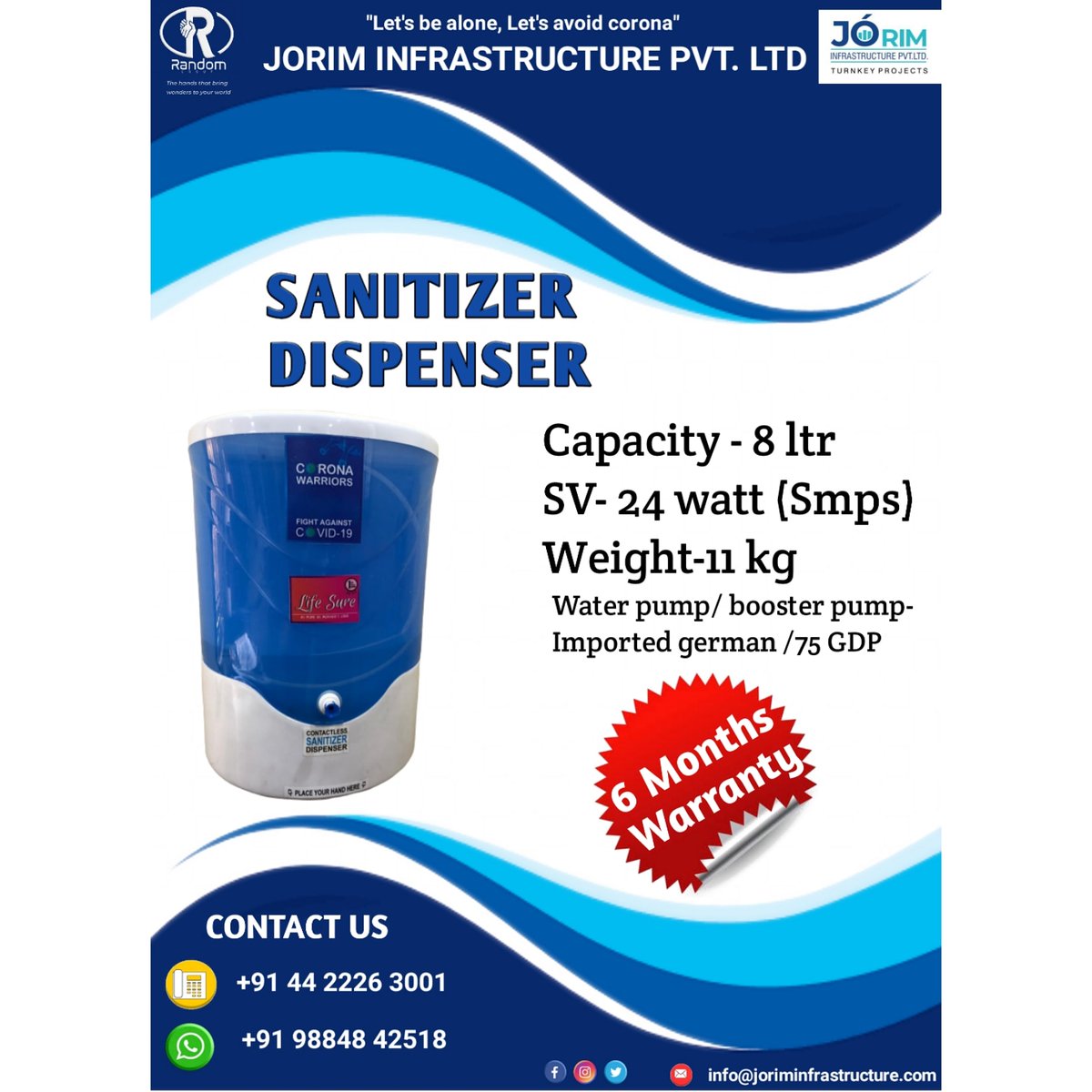 RandomGroup7's tweet photo. SANITIZER DISPENSER ✋... AFFORDABLE PRICE... KINDLY CONTACT THE BELOW MENTIONED NUMBER ... ⬇👤
#MondayMotivaton #medicalkits
#StayHomeStaySafe https://t.co/TxzmvzJ50I