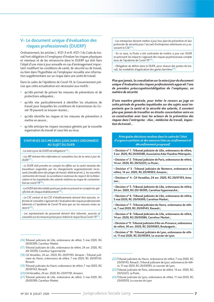 Cet article de Marie Laurence Boulanger, Avocat Associé et Julien-Olivier Marre, Avocat <a href="/FromontBriens/">Fromont Briens</a>, vise à présenter les principaux enseignements tirés des décisions de justice les plus marquantes rendues depuis le début de la crise sanitaire en la matière.