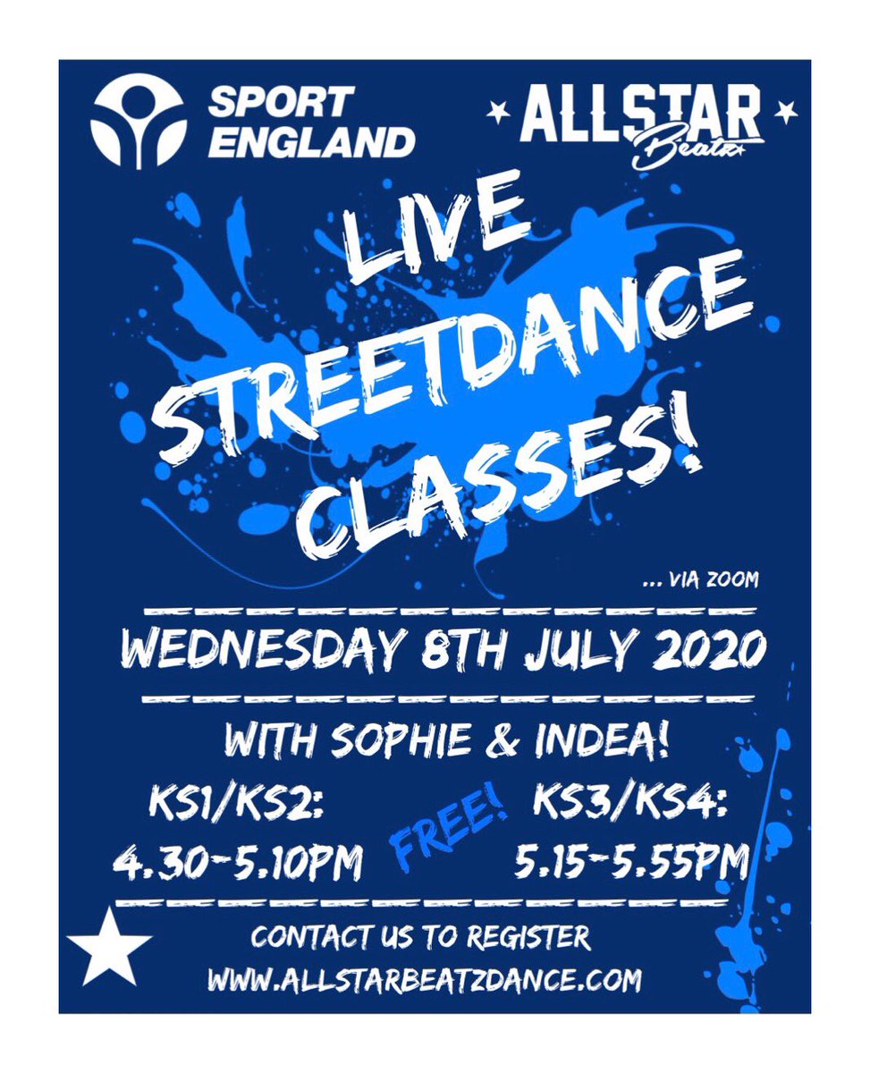 Allstar_Beatz's tweet photo. Two weeks left of our summer term! Join us live on #Zoom WEDNESDAY 8TH JULY #streetdance #free #community #bromley #croydon #surrey https://t.co/8mEqKxFRMX