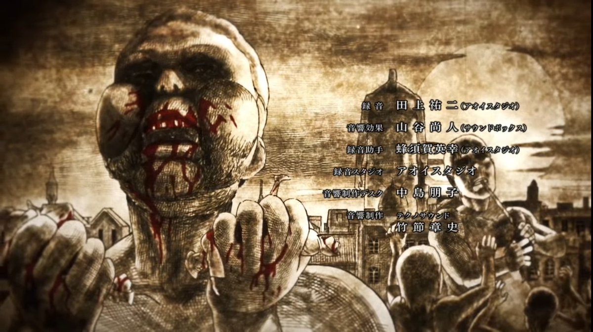 artwrgaryen's tweet photo. "Os titãs estão nadando"

"A última página é dupla, e nela vemos uma cidade com soldados de Marley sendo destruída, dando pra ver o titã do Eren no fundo" 

Isso lembra MUITO as cenas dessa ending, essas reviravoltas em SNK são sensacionais, Isayama é um gênio 

#aot130spoilers https://t.co/TvRZc7CsP7