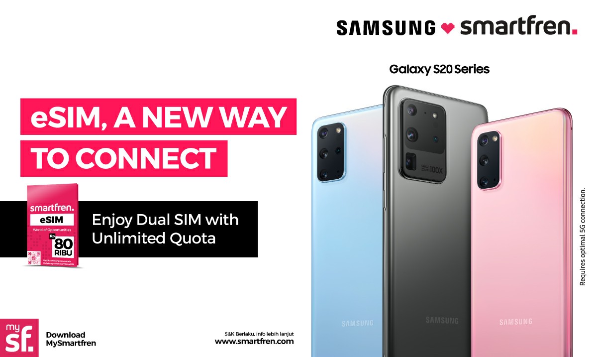 Yuk! Maksimalin DUAL SIM-nya bareng eSIM dari smartfren. Unlimitednya 24 jam, di semua aplikasi!

Hanya 80rb, kamu bisa dapetin eSIM smartfren di Galeri terdekat, blibli, bukalapak, shopee, &amp; Tokopedia

Cek disini: smartfren.com/id/shop/starte…

#eSIMSF #UnlimitedTanpaTapi