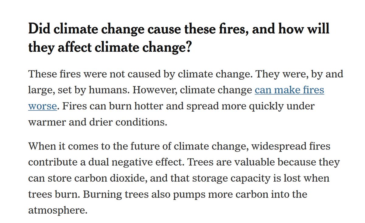 There's some old school selective quoting too, where the word 'cause' is intentionally conflated with 'ignition' ( @nytimes bears some blame for screwing up their wording here), with regards to fires in the Amazon: