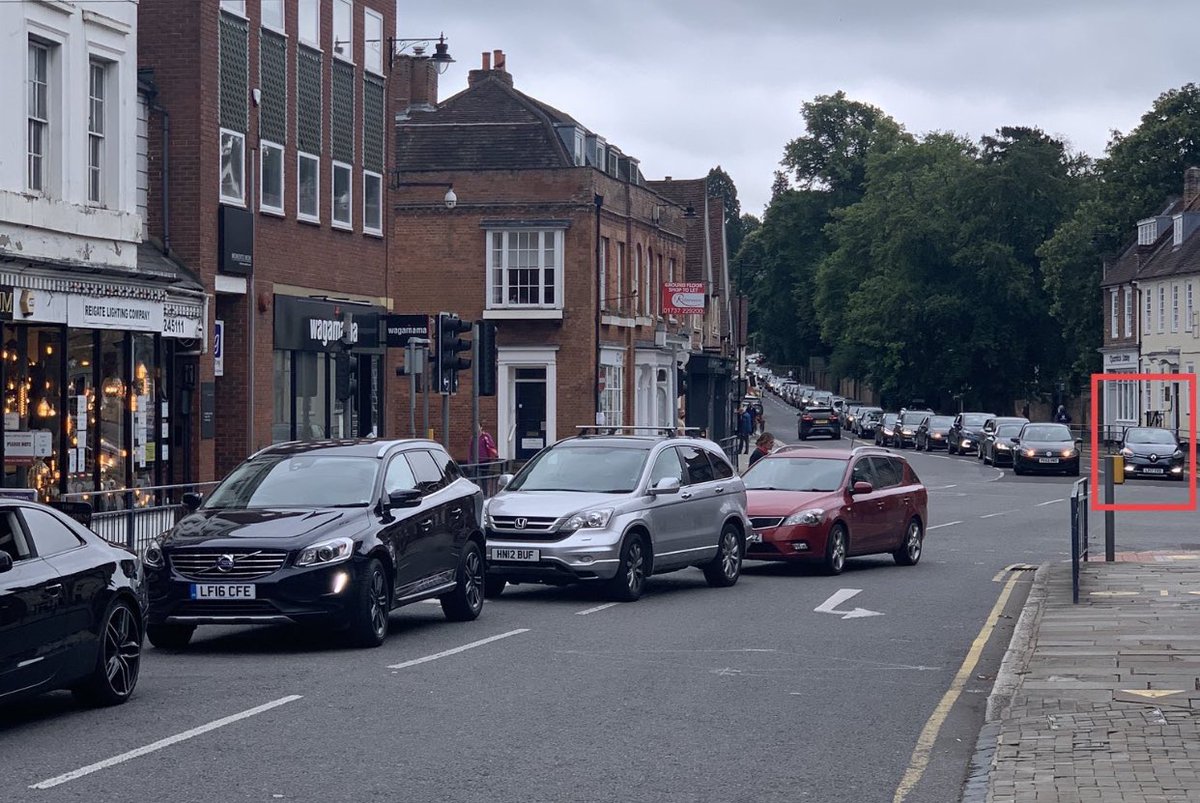 @RachaelMulhern @rtweed @yourtownreigate Taken yesterday. One car in the Morrisons car park filter lane. We are an alternative M23 and all breathe that every day. These are not people visiting or using local shops. Pedestrians and cyclists ARE people doing that.