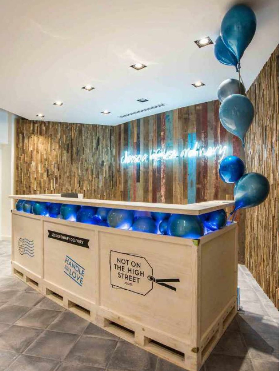 At Studiofibre we love what we do, we get to work with inspiring clients from all over the world. We love all of our project undertakings but a new office for <a href="/notonthehighst/">notonthehighstreet</a> in London, included this wistful reception desk with surprise balloons spilling out of it #lovewhatyoudo