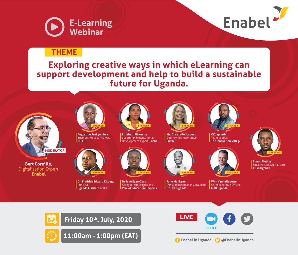 EnabelinUganda's tweet photo. Join us on Friday 10th July from 11am – 1pm as we bring together experts to share knowledge &amp; experiences on ways in which eLearning can support development &amp; help to build a sustainable future for Uganda. 

Click the link to register NOW &amp; book your slot https://t.co/4vhkCtrK3Q. https://t.co/hbY7TXSXBS