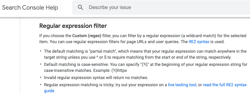 DataChaz's tweet photo. Regex coming to Google Search Console? 🔥 #SEO https://t.co/C8f0xrpFoW