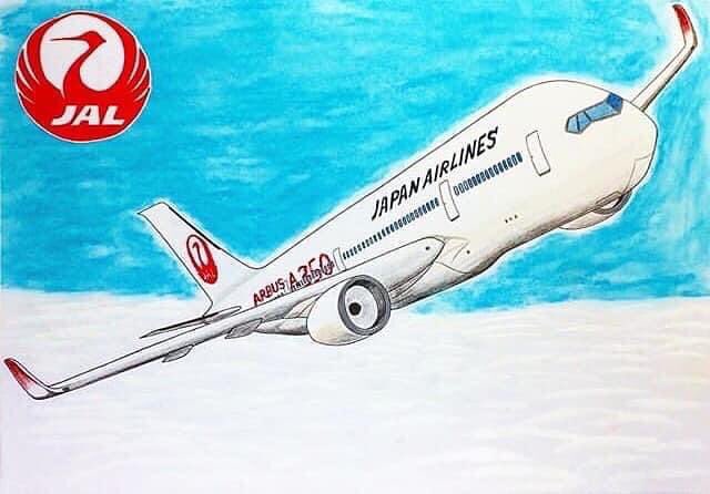 Twitter 上的 ガンプラ 鉄神様 しひろ しひろ イラストコレクション ジャンル 乗り物 航空機 飛行機 Jal 日本航空 旅客機 エアバス エアバスa350 T Co Xumdzodyqo Twitter