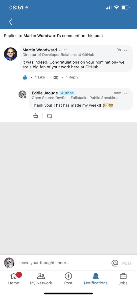 eddiejaoude's tweet photo. This made me so happy, thank you @martinwoodward 🎉 

#github #opensource #devrel #microsoft #community #collab https://t.co/Kwl0Tpccpp