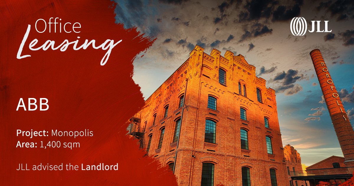 #ABB, a pioneering technology leader, has decided to lease more than 1,400 sqm in Monopolis in Łódź. #JLLPoland had a pleasure to advise the landlord on this deal. More information: co.jll/mCwl50AoU30 #offices #officesector #realestate