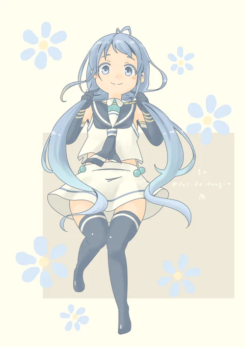 五月雨「提督!見てくださいっ!涼風です♪てやんで～いっ」
誕生日でウキウキなサミー(*'ω`*)
五月雨進水日オメデトー!!

#艦これ版深夜の真剣お絵描き60分一本勝負
#艦これ版真剣お絵描き60分一本勝負_20200706 