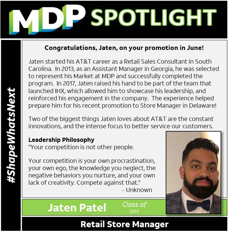 MDPAlumni's tweet image. Jaten is always ready to make big moves and take on bigger responsibilities!  #WayToGrow
.
.
#MDPalumLIFE #LifeAtAtt #Engage #Connect #Serve #Leadership #WorkLife #Community