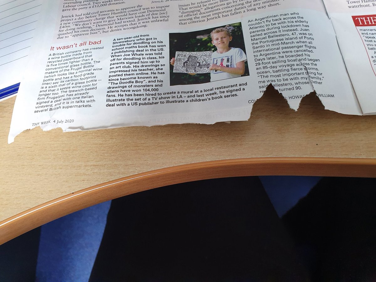 JudeHossack's tweet photo. @TheWeekUK Great idea on the recyclable packaging - any chance you could use less glue though? This is what my copy looked like by the time I wrestled it out of the wrapper..... https://t.co/XPFPLwPPdk