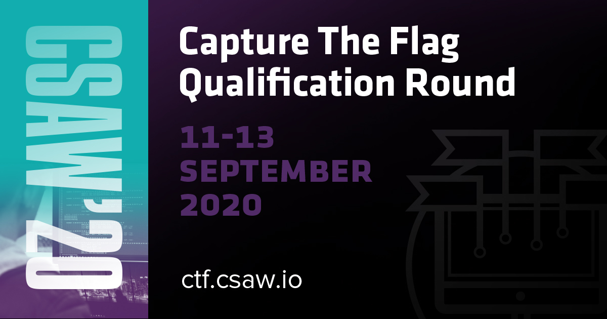 Announcing the Qualification Round of #csaw20 #ctf! Registration is open and all players are invited: ctf.csaw.io