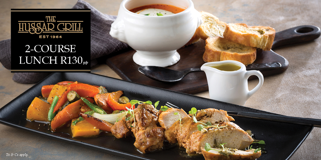 Indulge in our Seasonal Lunch with a delicious Starter and Main of your choice, at selected Hussar Grill restaurants. Mondays to Saturdays. 12 – 5pm.