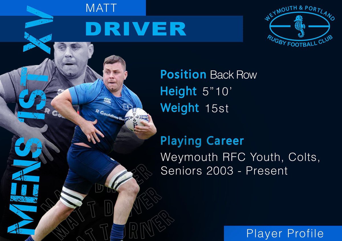 **PLAYER PROFILE - MENS 1ST XV**
#wprfc #weymouthandportlandrugbyclub #upthemightyseahorses