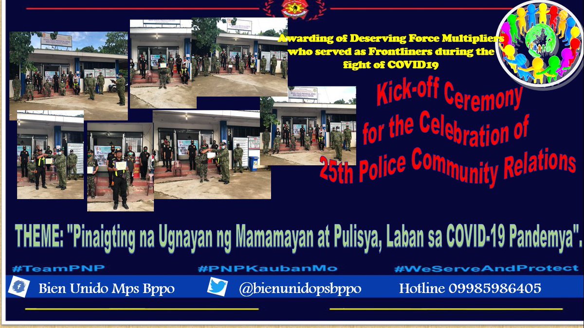bienunidopsbppo's tweet photo. Bien Unido Police Station Kaabag Nimo 24/7

Kick off ceremony for the 25th Police Community Relations with the theme: "Pinaigting na Ugnayan ng Mamamayan at Pulisy, Laban sa COVID 19 Pandemya" on July 6, 2020.
#TeamPRO7
#WeServeAndProtect 
#bienunidopolicestation
#25thPCRMonth https://t.co/Me3RHXGQzl