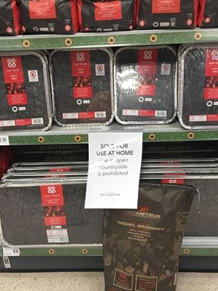 LeaveTheBBQ's tweet photo. Whilst it may not be the result we want (to have them removed from sale altogether) there is a small victory to be taken from this action by Bakewell Coop. Thanks to Jean Hague for the photos #BeAResponsibleRetailer #LeaveTheBBQAtHome #ButtiesNotBarbies https://t.co/8jyTwOQPoC