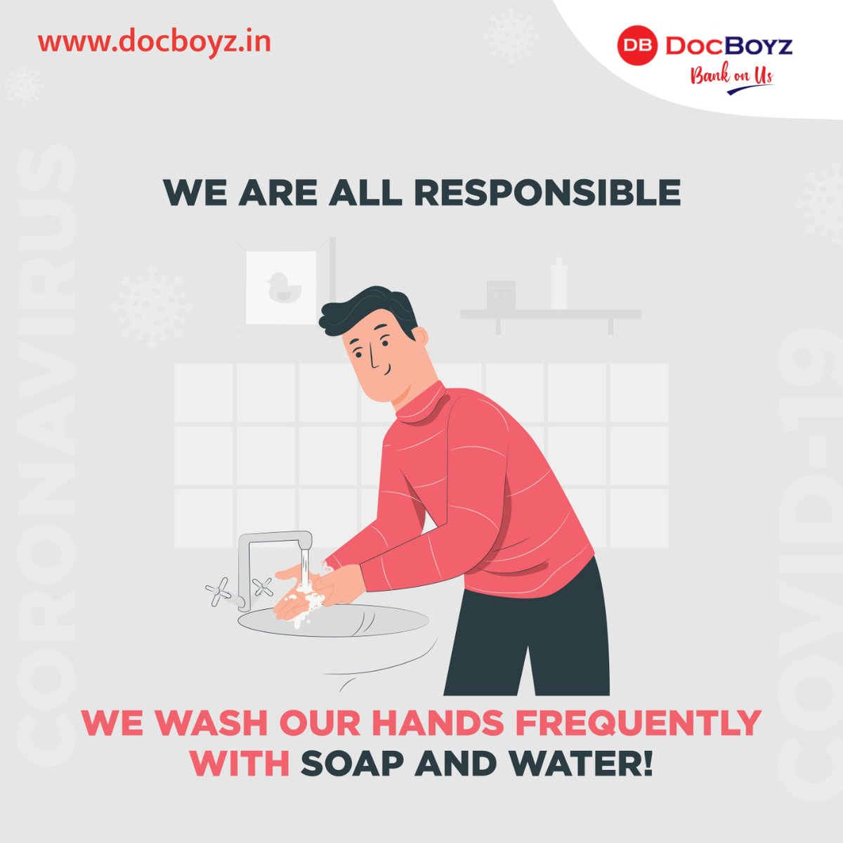 docboyz_'s tweet photo. Home or Office, Keep washing hand with soap and water 

#WeAreAllResponsible #StaySafe #coronavirus #covid_19 #we_maintain_physical_distance  Please take full precaution, whether at home, or Shopping, or working. Team #DocBoyz is ready for service #VideoKYC, #Aadhaar_Masking_API https://t.co/ig6OPMEYIO
