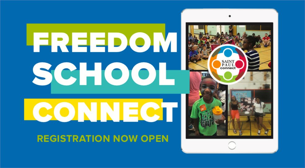 SPPS CDF Freedom School Connect kicks off today! Register and learn more spps.org/freedomconnect. A free virtual program for K-8 students.  #SPPSinitTogether @SPPN_News <a href="/SPPS_News/">Saint Paul Public Schools</a> <a href="/tpt/">Twin Cities PBS</a>