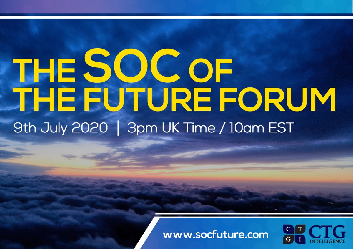 CtgIntelligence's tweet photo. A great cast of #corporatesecurity speakers at the #SOC of the future forum this Thursday! https://t.co/6UaVC8UoUt thank you to @Dataminr. @hakdefnet and #cyjax for supporting the event! #socofthefuture #socfuture https://t.co/aOcJsiRRae